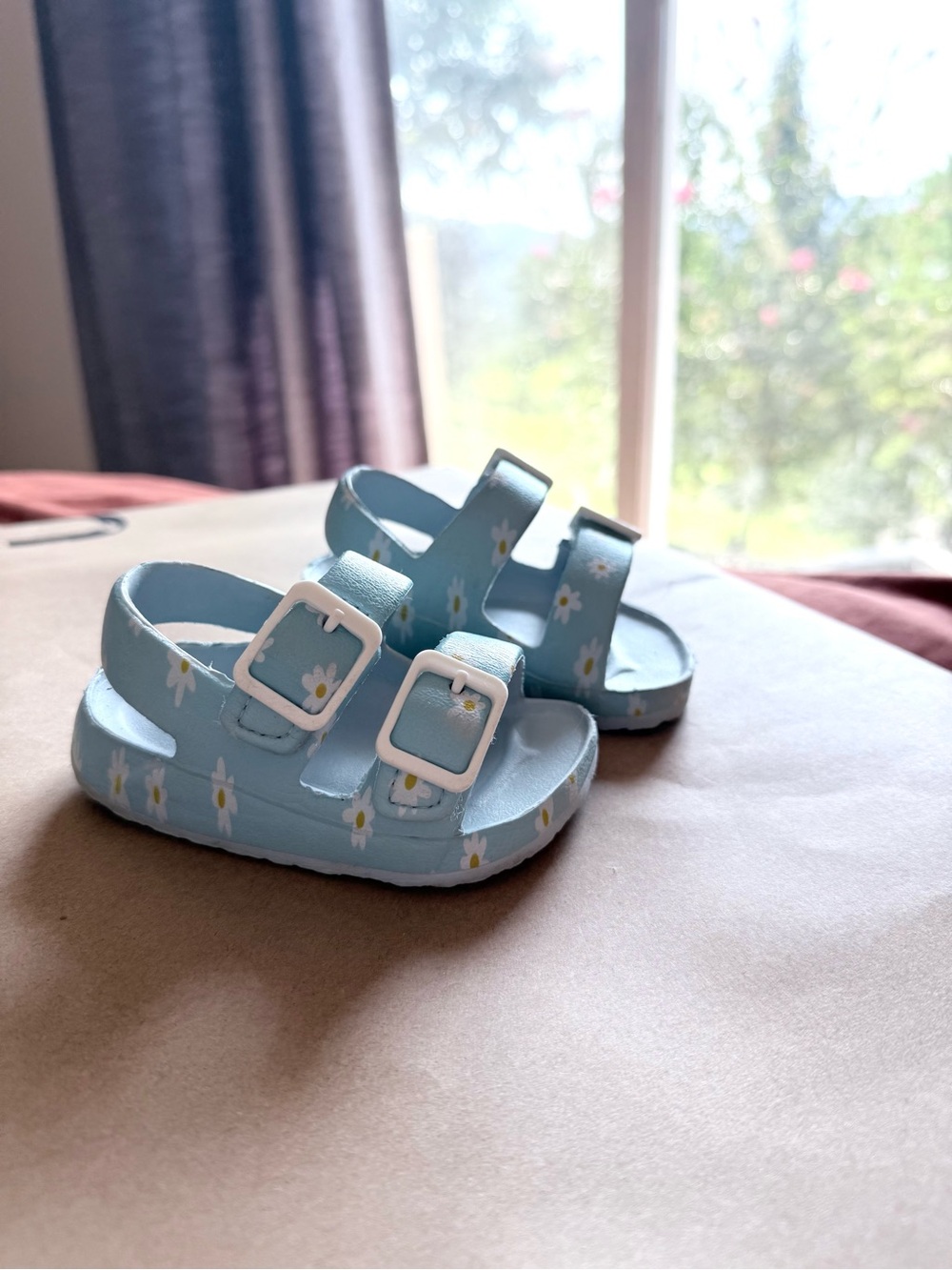 2 for $10 Kids Blue Daisy Buckle Sandals